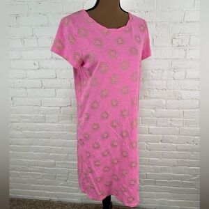 Boden Pink Mini Dress with Gold Accents